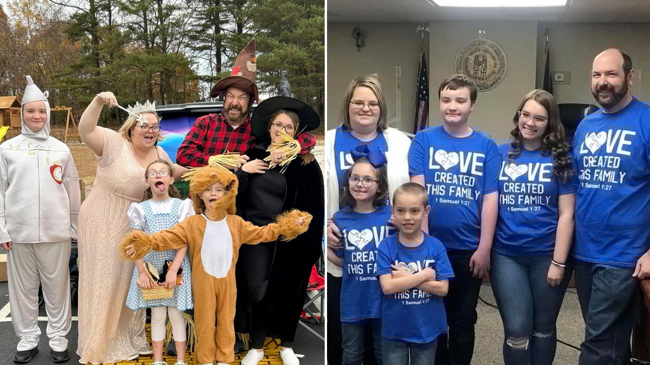 Kentucky teacher and his wife adopt four children when student begs for a family